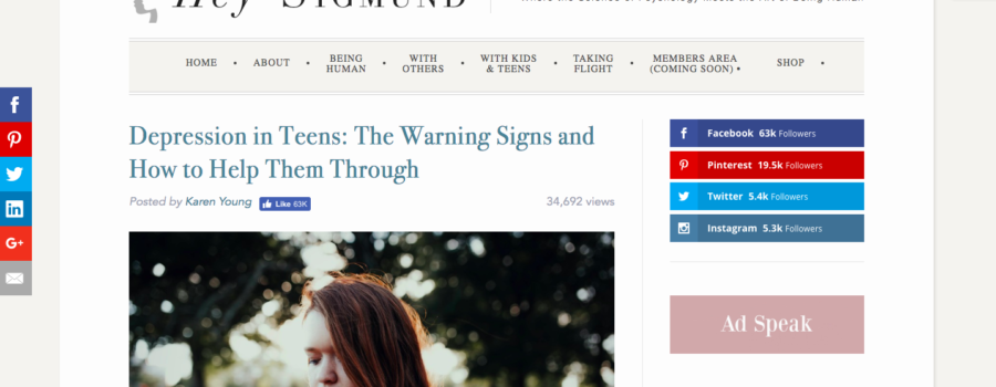 Hey Sigmund: Depression in Teens: The Warning Signs and How to Help Them Through
